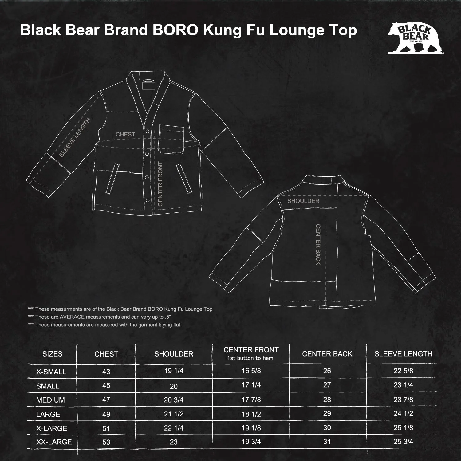 BORO Kung Fu Lounge Top | Black Bear Brand — Black Bear Brand